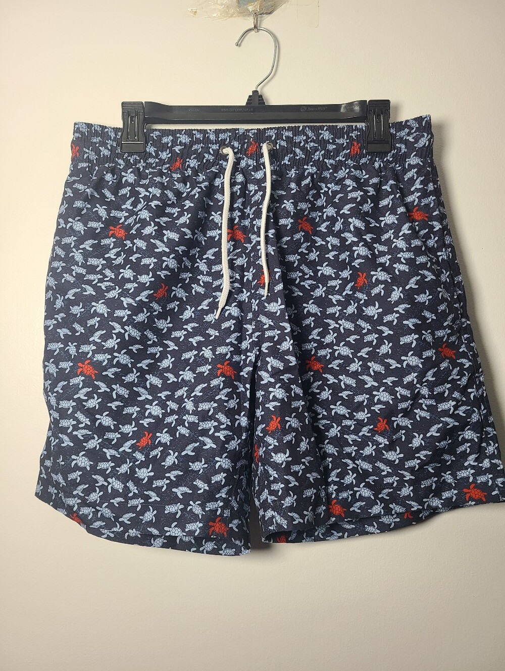Trunks Surf&Swim - Men's Navy Turtle Print Swim Trunks Size Medium